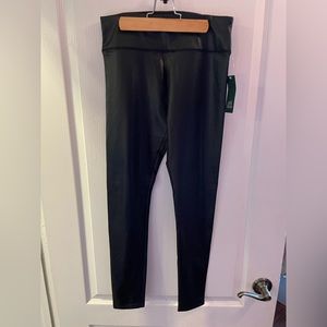 Faux leather black leggings